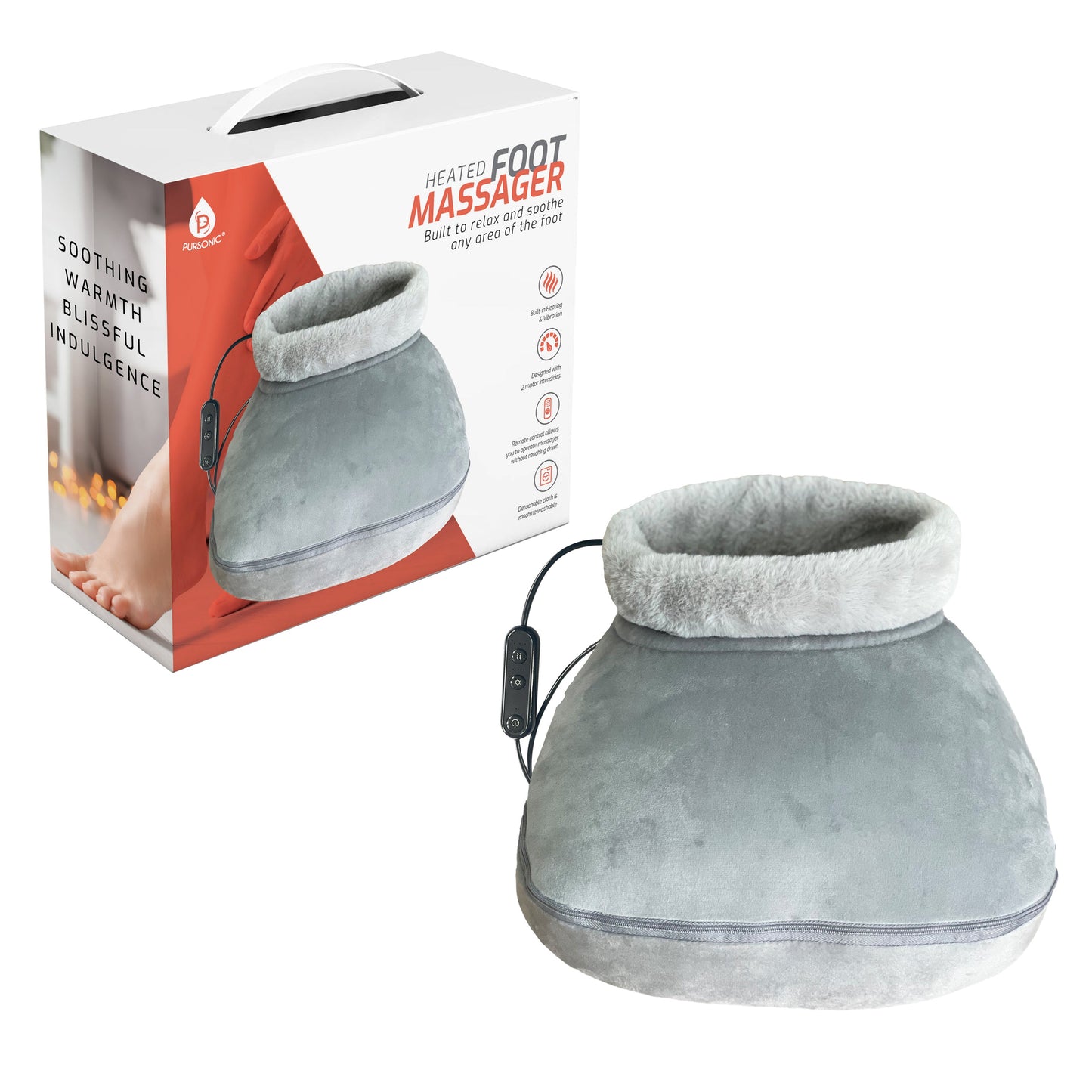 Heated Foot Massager – Remote Control, Foldable & Dual Function