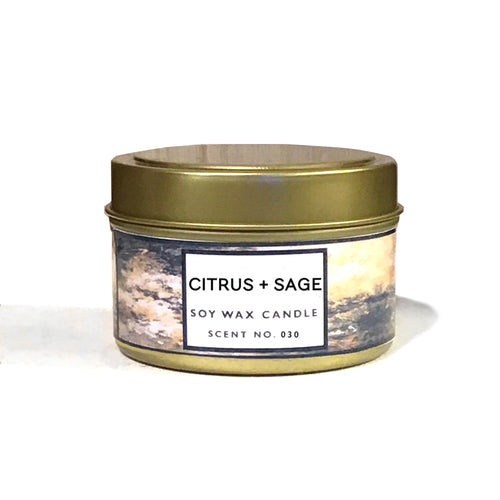 Citrus & Sage Soy Wax Candle – Hand-Poured with Natural Essential Oils