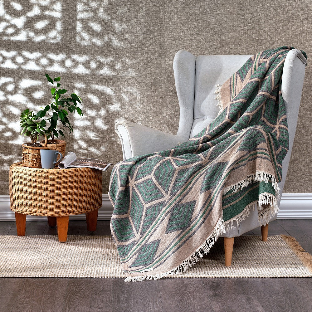 Ela Soft Jacquard Cotton Bedspread – Luxurious Turkish Coverlet & Throw
