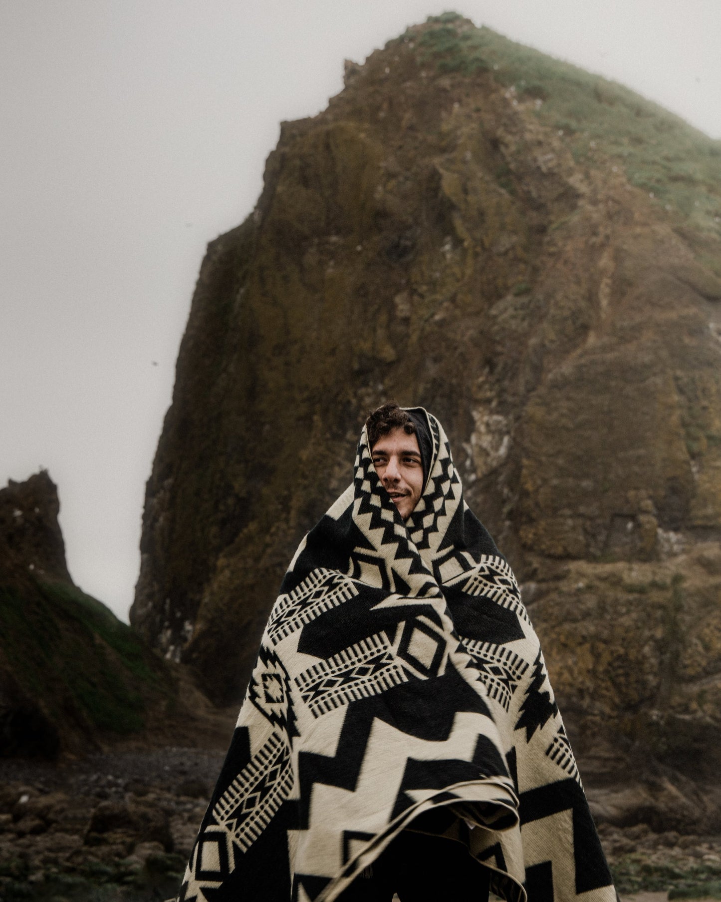 Awa Blanket – Natural & Black | Handcrafted, Soft & Ethically Made